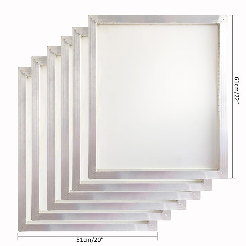 YLZ Aluminum Silk Screen Printing Screens 20 x 24 Inch Frame-160 White Mesh (6 PCS) - Image 3